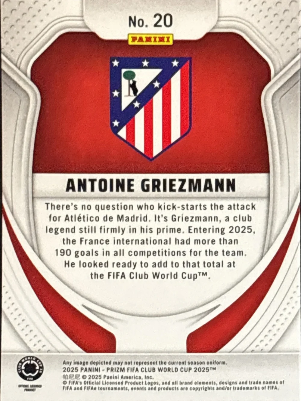 Panini Prizm Antoine Griezmann Atlético Trading Card